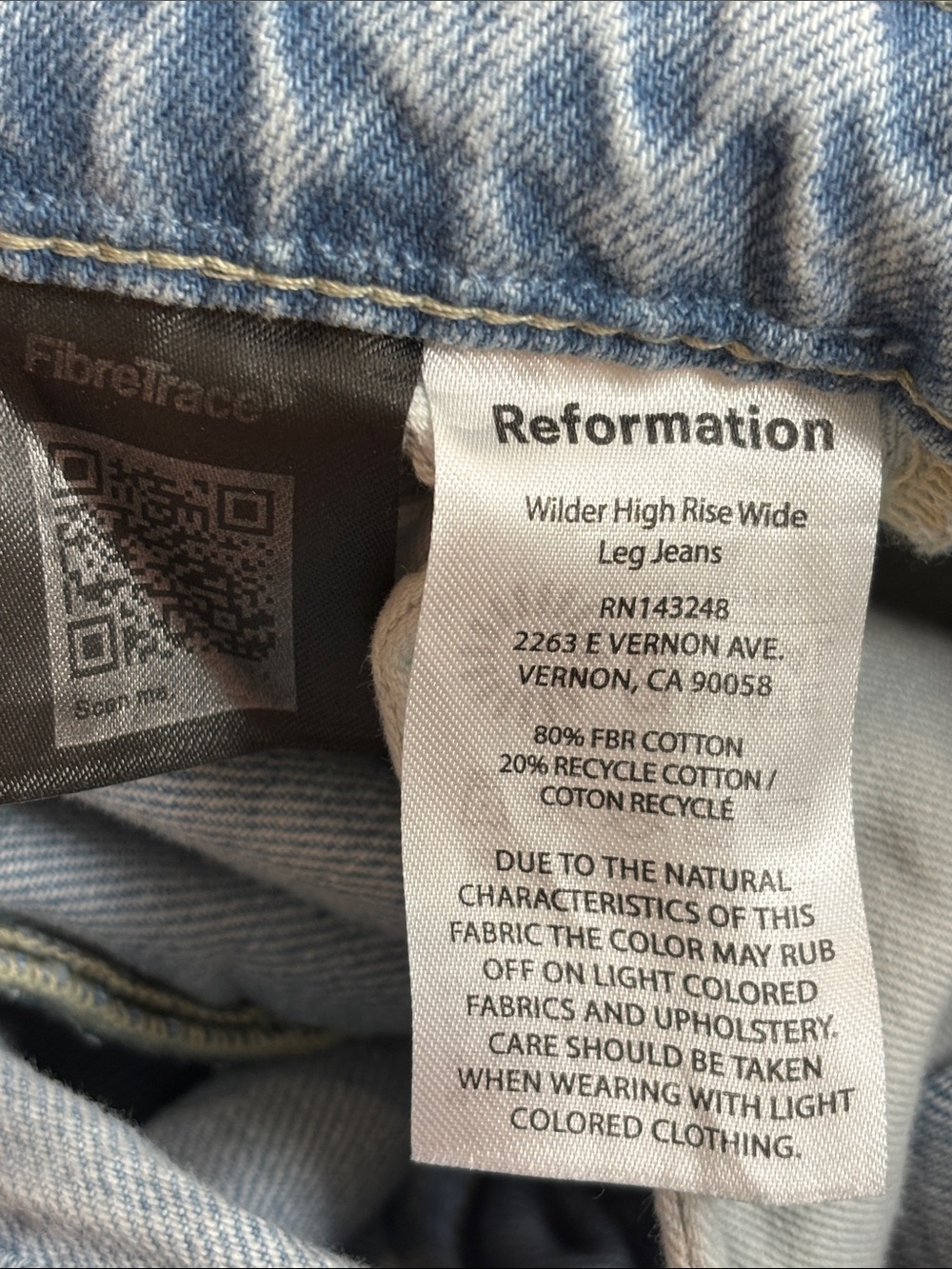 Reformation Wilder High Rise Wide Leg Cropped Jeans Tenaya Destroyed Hem Size 26 - Picture 10 of 11